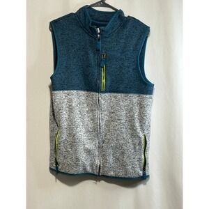 Cat &‎ Jack Boys Vest XL (16) Husky Full Zip Sleeveless Teal Gray